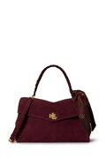 Lauren Ralph Lauren torebka shopper damska zamszowa bordowa 431P18402