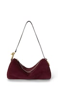 Lauren Ralph Lauren torebka bagietka damska zamszowa bordowa 431P18423