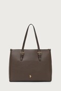 U.S. Polo Assn. torebka shopper damska z imitacji skóry NANTUCKET brązowa BIU269319WVP