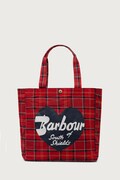 Barbour torebka shopper damska bawełniana czerwona LBA0559