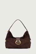 Guess torebka hobo damska z imitacji zamszu CAMDEN brązowa HWSG93 08180