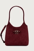 Guess torebka crossbody damska z imitacji zamszu SAMANTHA bordowa HWSG23 13750