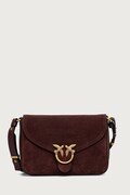Pinko torebka crossbody damska zamszowa bordowa 107656 A0F6
