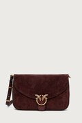 Pinko torebka crossbody damska zamszowa bordowa 107655 A0F6