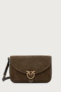 Pinko torebka crossbody damska zamszowa zielona 107655 A0F6