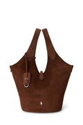 Polo Ralph Lauren шопинг чанта дамска от велур кафява 428P23824
