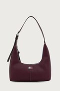Tommy Jeans torebka hobo damska z imitacji skóry bordowa AW0AW19059