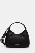 Calvin Klein torebka hobo damska z imitacji skóry czarna LV04F3892G