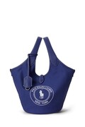 Polo Ralph Lauren torebka tote damska bawełniana niebieska 428P23827