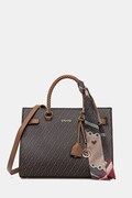 Liu Jo torebka shopper damska z imitacji skóry brązowa AF6086 E1137