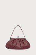 Weekend Max Mara torebka kuferek skórzana PROVINO bordowa 2625516134600