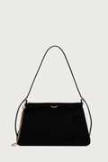 Zadig&Voltaire torebka crossbody damska zamszowa JIM czarna LWBA04563
