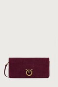 Pinko torebka crossbody damska zamszowa bordowa 106022 A0F6