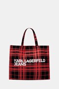 Karl Lagerfeld Jeans torebka shopper damska bawełniana czerwona B3W50056