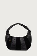 Twinset чанта тип хобо дамска от кожа черна 262TD8201