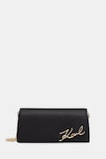 Karl Lagerfeld χιαστί γυναικεία δερμάτινη K/SIGNATURE μαύρη B3W30358
