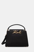 Karl Lagerfeld чанта crossbody дамска от кожа K/SIGNATURE черна B3W30018