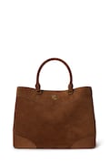 Lauren Ralph Lauren torebka shopper damska zamszowa brązowa 431P15645