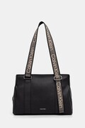 Calvin Klein torebka tote damska z imitacji skóry czarna LV04F3644G