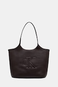 Calvin Klein torebka shopper damska z imitacji skóry brązowa LV04F3562G