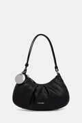 Calvin Klein torebka hobo damska z imitacji skóry czarna LV04F3554G