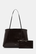 Calvin Klein torebka shopper damska z imitacji skóry brązowa LV04F3537G