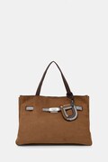 DKNY torebka shopper damska z imitacji zamszu BRYAR beżowa R63DMK43