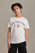 U.S. Polo Assn. T-shirt dziecięcy bawełniany biały USP3268