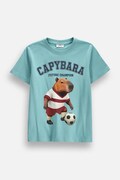 Coccodrillo majica za djecu s pamukom tirkizna EVERYDAY BOY B