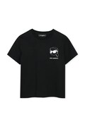 Karl Lagerfeld T-shirt dziecięcy bawełniany czarny Z31359