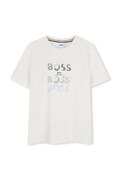 BOSS тениска за деца от памук с еластан бежова J53410