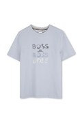BOSS tričko dětské bavlněné s elastanem modré J53410