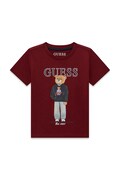 Guess T-shirt dziecięcy bawełniany bordowy N6YI05 K3792