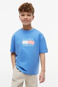 Tommy Hilfiger T-shirt dziecięcy bawełniany niebieski KB0KB10546.128.176.9BY2