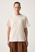 Iceberg T-shirt damski bawełniany beżowy FR04 6325