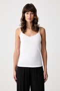 Triumph top damski bawełniany z elastanem Feel Of Cotton biały 10224994