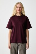 La Mania T-shirt damski bawełniany COLDI bordowy COLDI