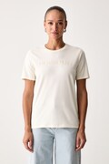 MICHAEL Michael Kors T-shirt damski bawełniany beżowy MF6528D97J