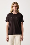 MICHAEL Michael Kors T-shirt damski bawełniany brązowy MF6528D97J