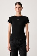 Guess Jeans T-shirt damski bawełniany z elastanem czarny W6BP04 K5468