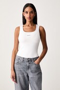 Guess Jeans top damski bawełniany z elastanem biały W6BP03 K5467