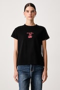 Guess Jeans T-shirt damski bawełniany z elastanem czarny W6BI15 K5599