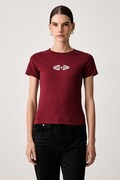 Guess Jeans tricou pentru femei cu bumbac burgund W6BI03 K5295