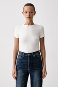 Eleh T-shirt damski z wiskozą beżowy EFW260041