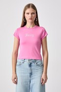 Juicy Couture tričko dámske s viskózou OLD GOTHIC JUICY BABY ružové JCWCT226326