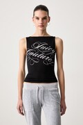 Juicy Couture top da donna con modal REBELLE SCRIPT MIA BOATNECK nero JCWCT226316