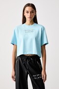 Karl Lagerfeld Jeans T-shirt damski bawełniany x Pietro Terzini niebieski B4W17075