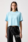 Karl Lagerfeld Jeans T-shirt damski bawełniany x Pietro Terzini niebieski B4W17075