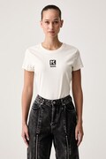 Karl Lagerfeld Jeans T-shirt damski z modalem beżowy B4W17009