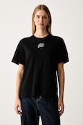 Karl Lagerfeld T-shirt damski bawełniany czarny B4W17045